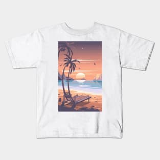 Sunset at the beach Kids T-Shirt